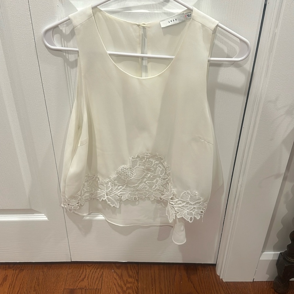 White sheer tank top